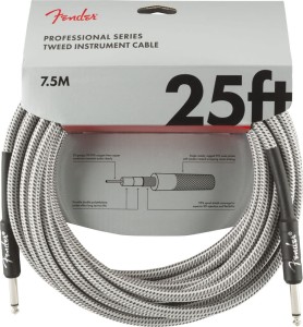Fender Professional 25 White TWD kabel instr 7,5m