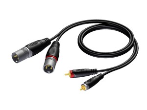Procab REF701/3 Kabel 2xXLRm - 2xRCA 3m