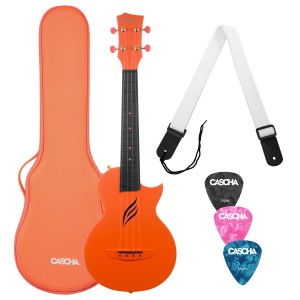 Cascha Carbon Fibre ukulele 2289 Orange Set