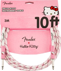Fender X Hello Kitty White Pink Woven Cable 3m