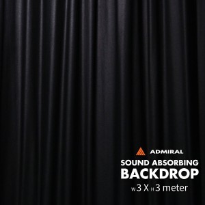 Admiral Kurtyna dźwiękochłonna 500 g/m² szer. 3 m x wys. 3 m czarna